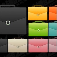 Color briefcase icon