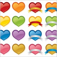 color crystal heart icon vector