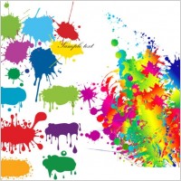 color ink droplets graffiti vector