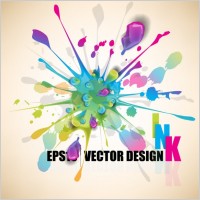 color paint splashes background 04 vector