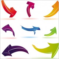 color threedimensional arrow vector