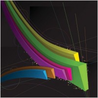 color threedimensional dynamic lines of the vector