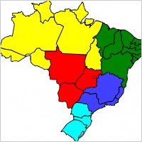 Colored map of Brazil