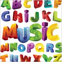 Colorful 3D Alphabet Vector Graphic