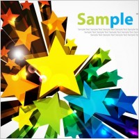 Colorful 3D Stars Vector Background