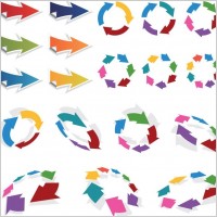 Colorful 3D Vector Arrows Set