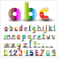 Colorful Alphabet with Numbers