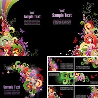 colorful butterfly pattern card template vector