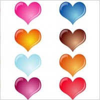 colorful crystal heartshaped vector effect