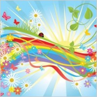 Colorful flower vector in the world