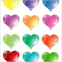 Colorful Heart Love Vector Set