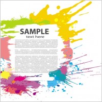 colorful ink border vector