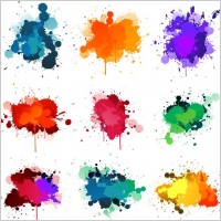 Colorful Ink Splashes Vector