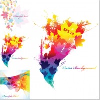 colorful leaves background vector elements