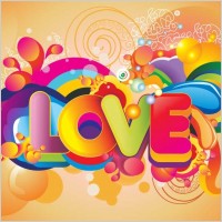 Colorful Love Background Vector Art