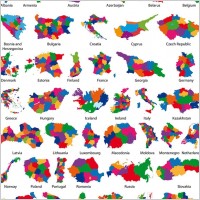 colorful map silhouette vector 2