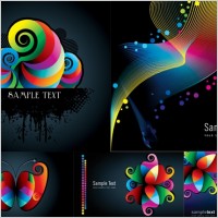 colorful patterns and lines vector