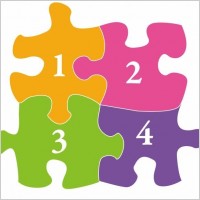 Colorful Shiny Puzzle Vector Illustration