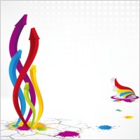 colorful threedimensional arrow vector