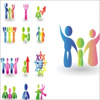 colorful threedimensional dynamic humanoid icon vector 1