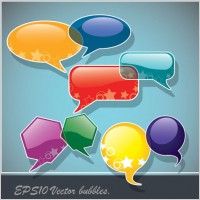 colorful threedimensional glass textures dialog vector