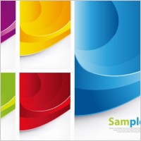 Colorful Waves Vector Background Set