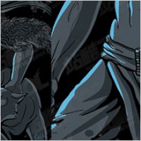 Comic style characters and leopard