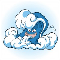 Comic Tsunami Wave Face