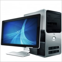 Computer case and LCD monitor