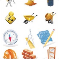 construction site theme icon vector