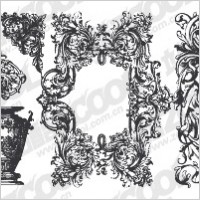 Continental gorgeous patterns carved elements of material