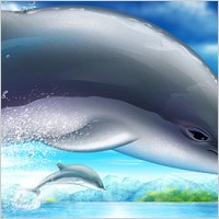 Cool jumping dolphins psd layered material