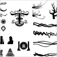 cool lines wings patterns europeanstyle vector of ancient buildings