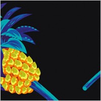 Cool pineapple vector material
