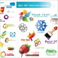 cool threedimensional crystal effect icon vector 2