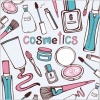 cosmetics handpainted vector