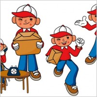 courier objects people vector