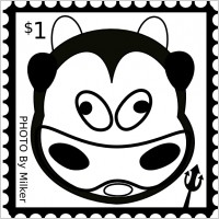 Cow Stamp clip art
