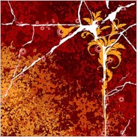 cracks and flowers vector background decadence