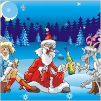 crazy santa claus vector
