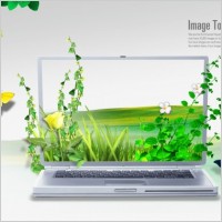 creative laptop poster template layered