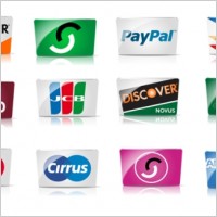 Credit cards and payment icon set icons pack
