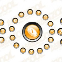 Crystal circular icon vector material
