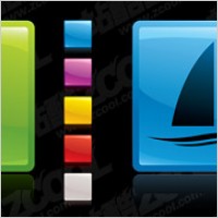 Crystal square icon vector material