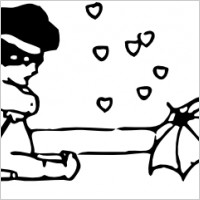 Cupid And Parasol clip art