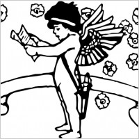 Cupid With List clip art