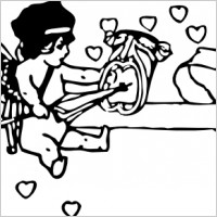 Cupid With Tragedy Mask clip art