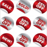 curling of the discount stickers vector