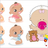 cute baby vector of foreign