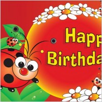 cute birthday greeting map vector